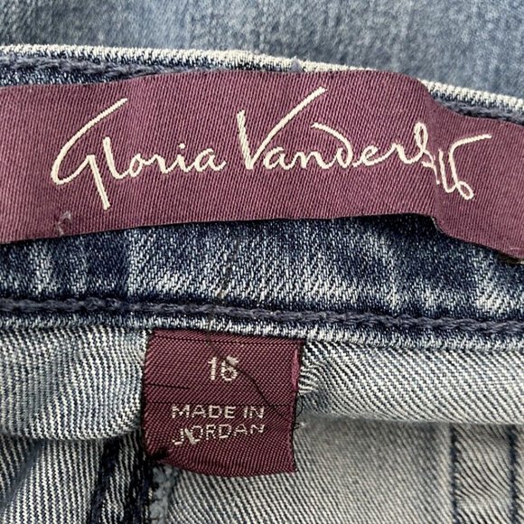 Gloria Vanderbilt Amanda Womens Blue Jeans Sz 16 Stretch - Picture 3 of 7